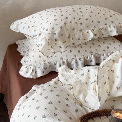 Retro Klein Fris Puur Katoen Gekreukt Gaas Dekbedovertrek Zacht En Huidvriendelijk Katoen Dubbellaags Garen 4-Delige Set 0.9-1 bed 3pc set quilt1.5*2m
