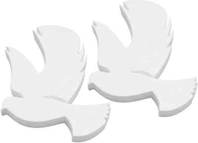 Piepschuim vormen - duif - 2x - H20 x B16 cm - styropor hobby / DIY vorm - basis knutselfiguren