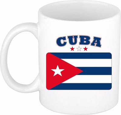 Koffie mok met vlag Cuba - drinkbeker - Cubaanse vlag - 300 ml - supporters - feestartikelen - cadeau
