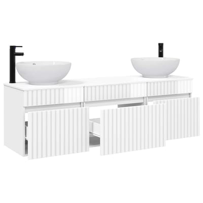 vidaXL - Badkamerkast - set - 3 - st - Hoogglans - Wit - 49 - x - 44,5 - x - 66,5 - cm