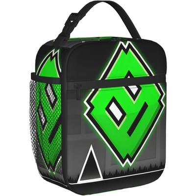 Geïsoleerde Lunchtas Geometrie Kubus spel Merchandise Lunch Voedseldoos Harajuku Thermische Koeler Bento Box Voor School Option 1 black