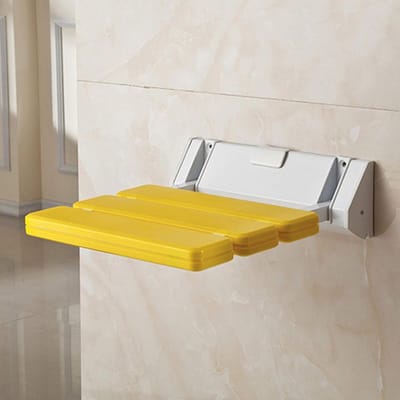 Opklapbare Douchestoel - Wandmontage Kruk - Veilig Douchen - Ruime Lattenzitting - 130 kg Draaglast - Wit