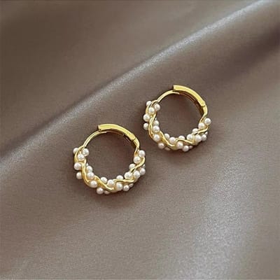 Boucles d'oreilles coréennes en perles rondes simples et tendance pour femmes, nouvelles boucles d'oreilles polyvalentes à la mode, 2024 gray