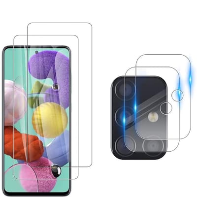 Screenprotector Geschikt voor Samsung Galaxy A51 tempered glass - Galaxy A51 camera Lens screenprotector - 4 stuks
