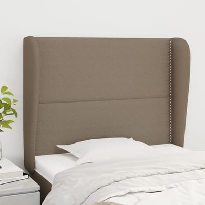 vidaXL - Hoofdbord - met - randen - 93x23x118/128 - cm - stof - taupe