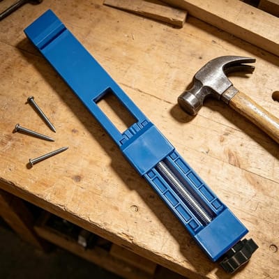 Zaaggeleider Cirkelzaag - Positioneringsrail Houtbewerking - Precisie Hout Snijden - Verstelbare Geleider - 1 Stuk - Blauw