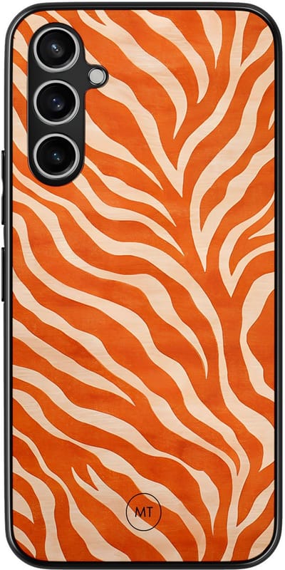 Hoesje geschikt voor Samsung Galaxy A34 - Zebra oranje - TPU Hard Case Backcover - Oranje - Mooie Telefoonhoesjes