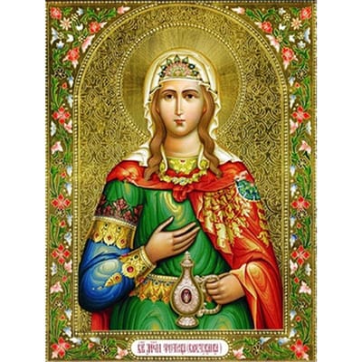 DIY 5D Diamond Mozaïek Religieus Icoon Crystal Drill Diamond Schilderen Cross Stitch Kit 20X30CM beige