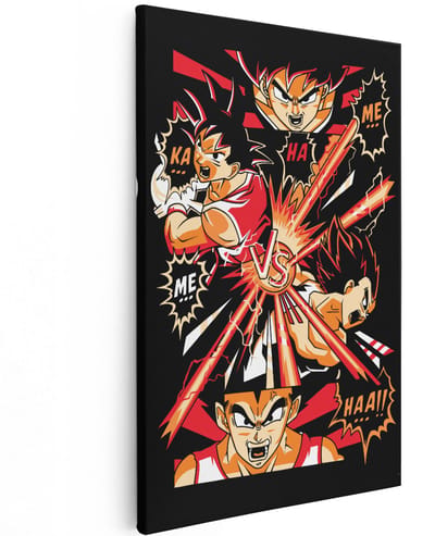Artaza Canvas Schilderij Goku - 40x60 cm - Wanddecoratie Dragon Ball Z - Muurdecoratie Anime - Decoratie Jongenskamer - Schilderijen Op Canvas