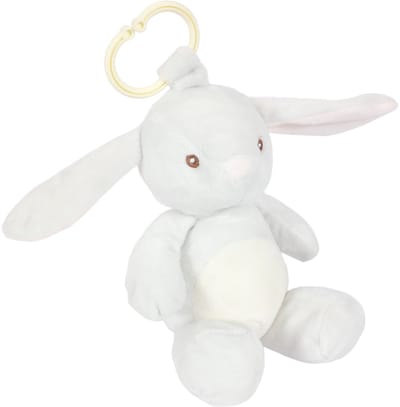 PIA Soft Toys - Pluche konijn met rammelaar - 25 cm - ophangring