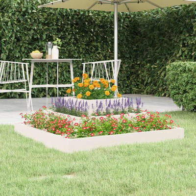 vidaXL - Plantenbak - 80x80x27 - cm - massief - grenenhout - wit