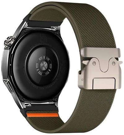 Nylon bandje - geschikt voor Garmin Venu (2 Plus) / Venu SQ (2) / Vivomove (Style - Sport) / Vivoactive 3 / 5 / 6 / Forerunner 55 / 165 / 245 / 645 / 570 - 42mm - army groen