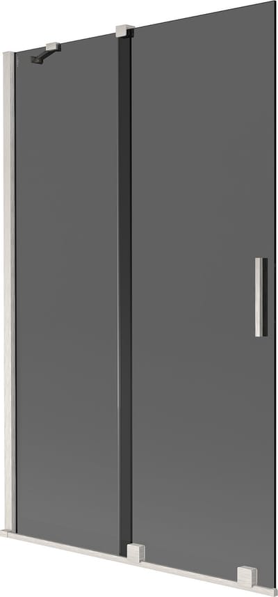 Mexen Velar 2-delige schuifbare badwand 110 x 150 , grafiet, geborsteld nikkel - 896-110-000-41-97