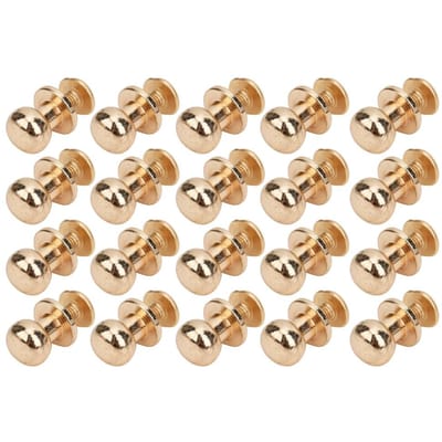 20PCS 9 x 8mm Rivets en Cuivre DIY Tête Ronde Clou Mamelon Accessoires Sac Chaussures pour Cuir Couleur Pistolet 9