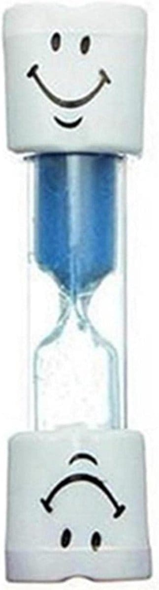 Zandloper Timer - Zandklok - Tandenpoetsen Kinderen - Lachend Gezicht - 3 Minuten - Blauw