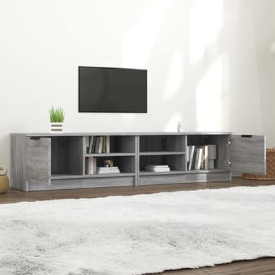 vidaXL - Tv-meubelen - 2 - st - 80x35x36,5 - cm - bewerkt - hout - grijs - sonoma - eiken