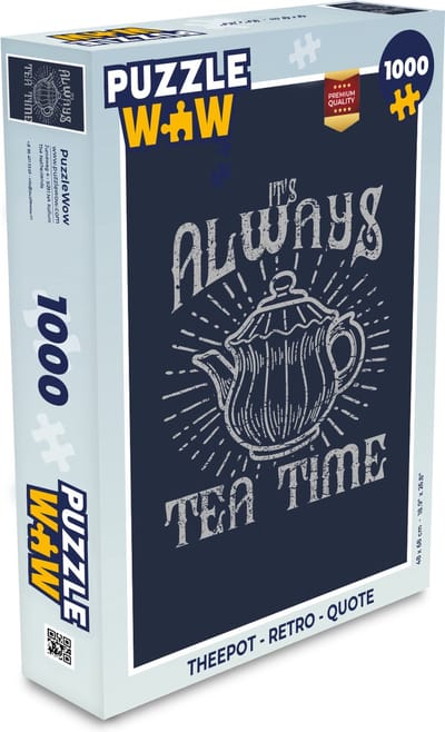 Puzzel Theepot - Retro - Quote - Legpuzzel - Puzzel 1000 stukjes volwassenen