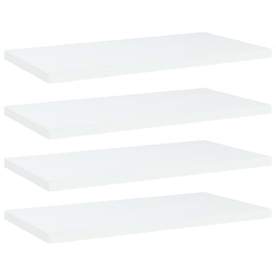 vidaXL - Wandschappen - 4 - st - 40x20x1,5 - cm - bewerkt - hout - wit