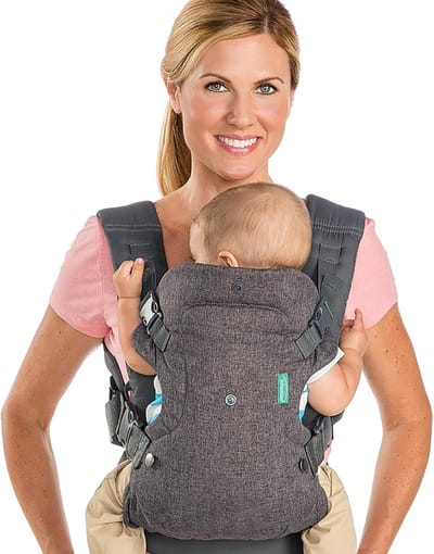 Flip Advanced 4-in-1 draagzak - Ergonomische draagzak met 4 draagposities - voor baby's en peuters 3,6-14,5 kg - grijs