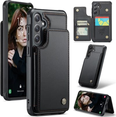 CaseMe Hoesje - Geschikt voor Samsung Galaxy S25 Hoesje - CaseMe C22 Back Cover met Pasjeshouder - Zwart