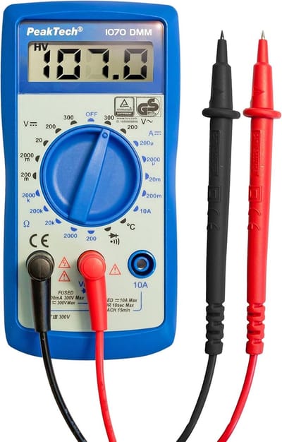 Digitale Multimeter CAT III 300V met LCD Scherm en Batterijtest - Spanningsmeter Stroommeter