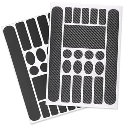 SnelShoppen - Fietsframe Beschermers - 1 Stuk Carbon + 1 Stuk Matte Zwart Sticker - Hoogwaardige PVC, Impactbestendig, Temperatuurbestendig, Duurzaam,