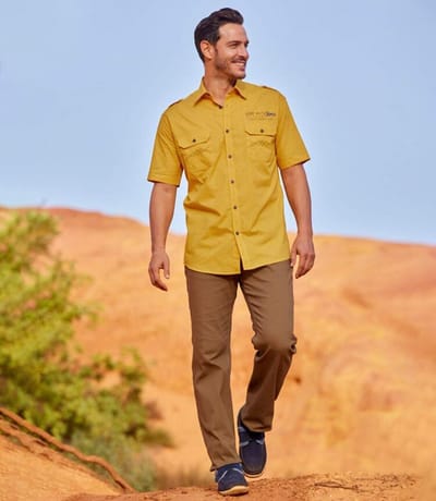 ATLAS FOR MEN - Popeline overhemd Pilote Explorer - Heren - Verkrijgbaar in grote maten - L