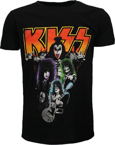 KISS Neon Band T-Shirt - Officiële Merchandise - S