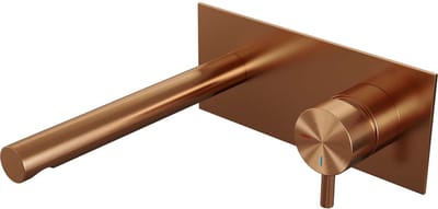 Wastafelkraan Inbouw Brauer Copper Edition S5 Coldstart Mengkraan Rond Geborsteld Koper PVD 1 Greeps met Achterplaat
