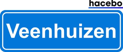 Hacebo - Plaatsnaam Sticker - 29x10 CM - Veenhuizen sticker - Verkeersborden sticker - grappige cadeaus - Veenhuizen
