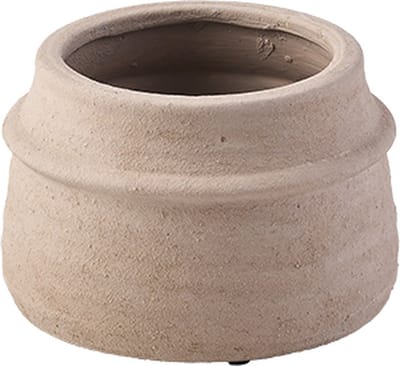 D&M Deco Bloempot Chive Wit-Beige D 18 cm H 13 cm Opening 11.5cm