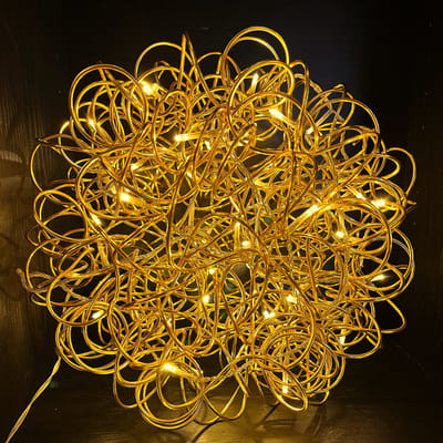 3D Kerstbal "Galax Cluster" met 50 warmwitte LEDs - Koper ø30 cm