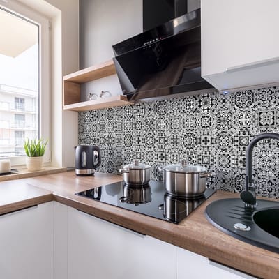 Zelfklevende tegelmuurstickers voor keuken en badkamer - 24 MELINIA AZULEJOS tegelstickers - 24 stickers 10x10cm