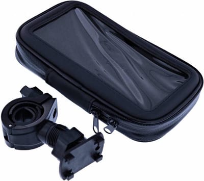 Zwart Fiets Houder Universeel Waterdicht & Shockproof Large Hoesje Samsung Galaxy A6 Plus (2018)