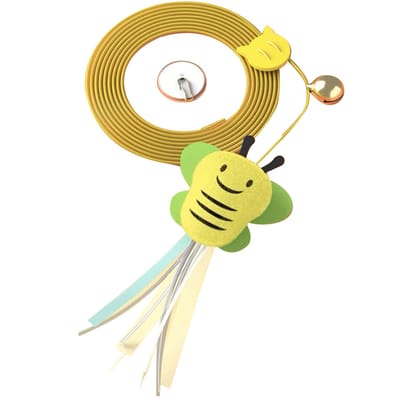 Jouets Teaser pour Chat Amusant Interactif Soulage l'Ennui Jouets Suspendus pour Chaton avec Clochette pour Maison d'Intérieur yellow