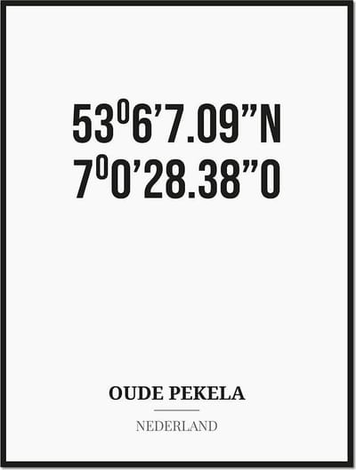 Poster/kaart OUDE PEKELA met coördinaten