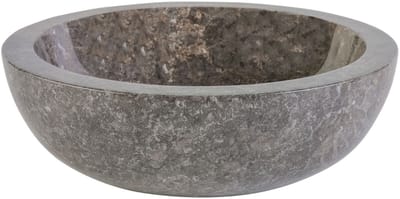 Volledig Gepolijste Waskom van Steen – Grijs Marmer – 35x12 cm