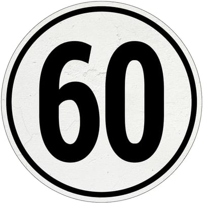 Tempo 60 bord | Sign Again materiaal | 15 cm