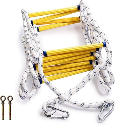 Veiligheidsladder - Noodladder Touwladders - Snelle Ontsnapping - Hoge Gewichtscapaciteit - 5 Meter - Geel