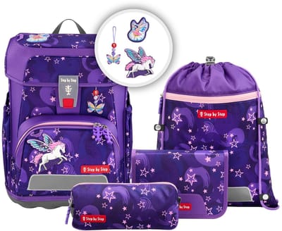 Step by Step schooltas Cloud Schulranzen-Set 5-delig Pegasus Liv paars