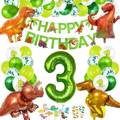 FeestmetJoep® Dino 3 jaar verjaardag versiering - Dino & Jungle thema