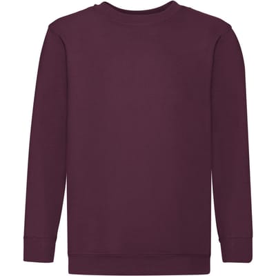 Fruit of the Loom Kinder/Kids Premium Sweatshirt met Inzetstuk (Bourgondië)