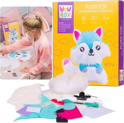 WOW Box - Creatief pakket PLUCH VOS om zelf te borduren DIY, knuffel om te naaien 8+