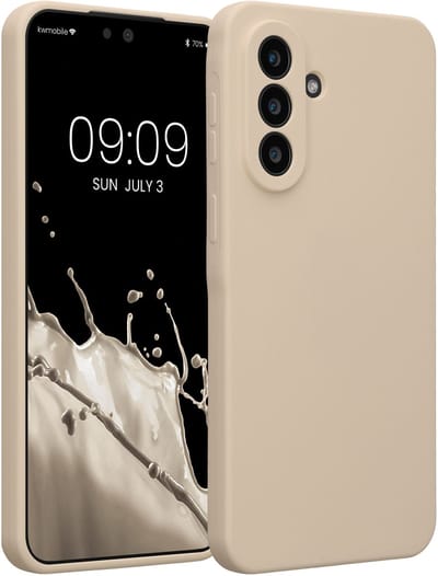kwmobile telefoonhoesje geschikt voor Samsung Galaxy A57 5G - TPU backcover met siliconen coating - Smartphone case in mat crème