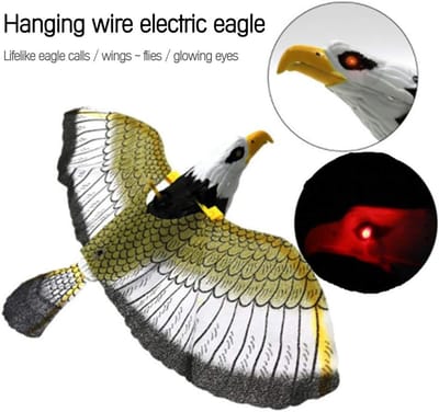 Vogelverschrikker Vlieger - Roofvogel Dummy - Tuin Beschermen - Met Licht en Geluid - 43 cm Spanwijdte - Multicolor