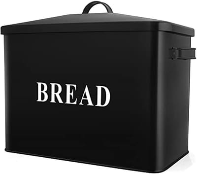 Broodtrommel - Brood opberger - Keuken Organisatie - Extra groot formaat - 33 cm - Zwart