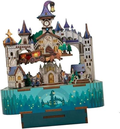 Houten Muziekdoos - Miniatuur Model - Huis Decoratie - Handgemaakte Constructie - One Size - Naturel