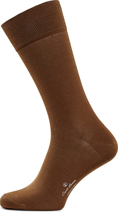 Carlo Lanza - Herensokken cognac/camel katoen