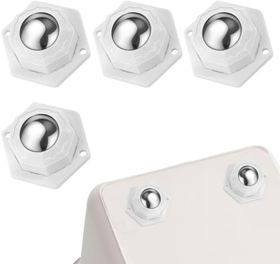 Set van 4 Robuuste Zelfklevende Meubelwielen met 360° Draaifunctie en 300 kg Draagvermogen voor Meubelverplaatsing, Ideaal voor Stoelen en Tafels