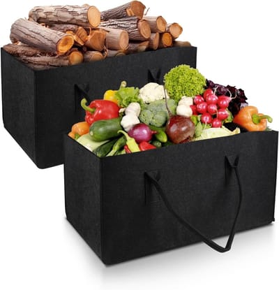 Felt bag in zwart, 2 stuks - Stijlvolle en duurzame tas voor dagelijks gebruik en accessoires